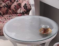 Nappes Ronde en Verre Souple PVC Transparent Imperméable À l'eau Mat Table en Plastique Lattice (1.5mm) (Taille : 70 cm*2 Pieces)