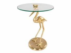Paris prix - table d'appoint design "animality oiseau" 58cm or