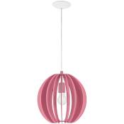 Plafonnier suspension lamelles en bois rose design fille enfants dorment lampe suspendue Eglo 95953