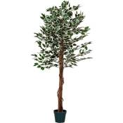 Plantasia - Ficus Benjamini artificiel, tige en bois véritable, arbre artificiel, choix de la taille, 160 cm, 714 feuilles
