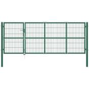 Portail de clôture de jardin avec poteaux 350x120