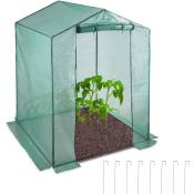 Relaxdays - Serre de jardin tomates 200x155x155 cm porte serre tomates bâche housse vert porte enroulable, vert