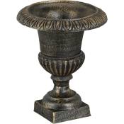 Relaxdays - Vase décoratif, en fonte, style vintage/antique, pour fleurs artificielles, HxL 23 x 19 cm, salon, bronze