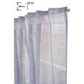 Rideaudiscount - Voilage 135 x 300 cm à Galon Fronceur Pattes Cachées Grande Hauteur Fil Lurex Argenté Tissé Bleu - Bleu