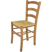 T M C S - Tommychairs - Chaise venice pour cuisine, bar et salle à manger, robuste structure en bois de hêtre peindré en couleur chêne et assise en