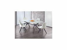 Table à manger rectangulaire 160 x 90 x 76 cm - noir/blanc