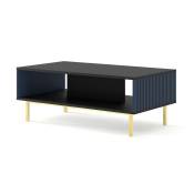 Table basse Ravenna A 90x60 cm noir mat / bleu marine + cadre