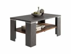Table basse table de salon | bout de canapé avec étagère gris matera et style ancien meuble pro frco26822