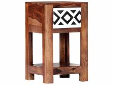 Table de chevet 30 x 30 x 50 cm bois massif de sesham