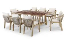 Table en céramique terre cuite 205x105 et 8 chaises