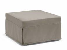 Talamo italia pouf flash bed, 100% made in italy, pouf convertible en lit pliant simple, pouf en tissu de salon, cm 80x80h45, couleur taupe 8052773792