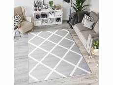 Tapiso laila tapis salon chambre moderne gris blanc géométrique fin 240x340 15769/10766 2,40-3,40 LAILA DE LUXE