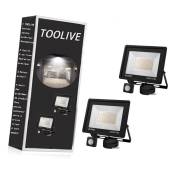 Toolive - 200W 2 Projecteurs led Exterieur Detecteur