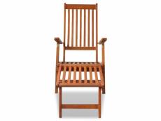 Vidaxl chaise de terrasse avec repose-pied bois d'acacia