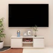 Vidaxl - Meuble tv Blanc 110x30x40 cm Bois de pin massif