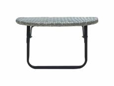Vidaxl table de balcon gris 60x60x40 cm résine tressée