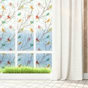 Ambiance-sticker - Film Fenêtre Anti Regard Occultant - oiseaux dans la forêt - Stickers pour Vitres & Porte de Douche - 40x100cm - multicolore