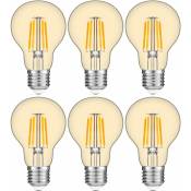 Ampoules led 7W Edison Vintage A60,E27 Blanc Chaud 2700K,Equivalent à Ampoule Incandescente 80W,Ampoule Rétro à Filament,Rétro Antique Lampe