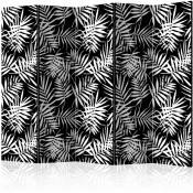 Artgeist - Paravent Jungle Noir et Blanc Tendance Déco 5 Panneaux - Noir et blanc - Noir et blanc
