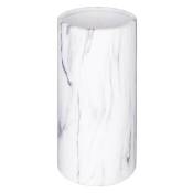 Atmosphera - Vase Déco Cylindrique Effet Marbre 20cm Blanc