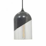 C-création - Suspension cloche en verre peint zila pour utilisation en intérieur - Style Glamour - Chic - D15 cm - 1 ampoule 8W, douille E27 - Noir