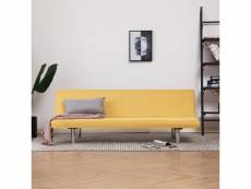 Canapé-lit astucieux jaune polyester - 168 x 76 x