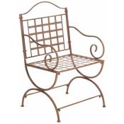 Chaise de fer de terrasse avec des marques confortables et des reproches de pied dans différentes couleurs colore : antique brun