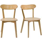 Chaises vintage bois clair chêne (lot de 2) DOVE - Chêne clair