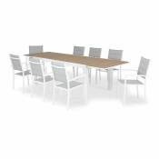 Ensemble de table de jardin 300/200x100 cm et 8 chaises