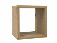 Etagère cube 1 casier décor bois rustique texturé