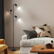 Etc-shop - Lampadaire lampadaire 3 lumières lampadaire orientable lampadaire salon moderne noir, 3 flammes, métal, 3x GU10, LxlxH 25x23x154 cm