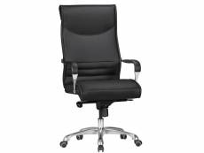 Finebuy chaise de bureau fauteuil de direction pivotant avec accoudoirs | chaise tournante - cuir synthétique - réglable en hauteur - dossier ergonomi