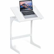 GIANTEX Table de lit pour ordinateur portable avec plateau inclinable, idéal pour salon, chambre à coucher, 60 x 40 x 70 cm blan