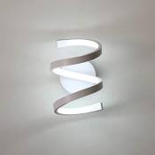 Goeco Applique Murale LED Interieur, Lampe Murale 18W spirale blanche, Luminaire Mural moderne pour Chambre Couloir Bureau