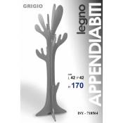 Iperbriko - Cintre autoportant gris cintre bois arbre