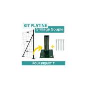 Kit Platine pour Piquet t + 4 vis béton - Vert - Vert