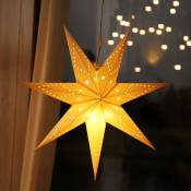 La décoration de lanterne d'étoile de papier à accrocher à 7 points avec ampoule led blanche chaude, 75cm - Salcar