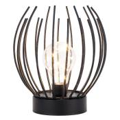 Lampe de table à cage en métal Lampe à piles sans fil avec ampoule led