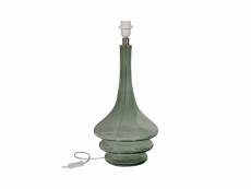 Lampe de table en verre - vert olive - 52xø22 - straw