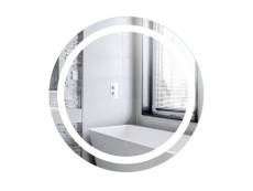 Led rond miroir tactile salle de bain,anti-buée hombuy 70*70*4.5cm-blanc froid