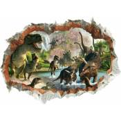 Linghhang - Stickers muraux dinosaures 3D, stickers muraux dinosaures pour garçons, posters dinosaures 3D, posters dinosaures, stickers muraux 3D