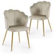 Lot de 2 chaises design en velours beige garance -