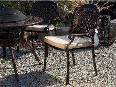 Lot de 4 chaises de jardin marron foncé manfria 191402