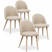 Lot de 4 chaises scandinaves Cecilia tissu Beige - Beige