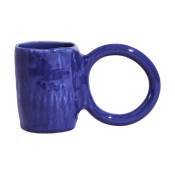 Mug en faïence bleu 12 cm Donut - Petite Friture