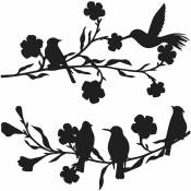 Odipie - Lot de 2 Oiseaux d'Amour sur une Branche en