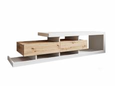 Olga - meuble tv - bois et blanc - 198 cm - style scandinave - bestmobilier - bois et blanc