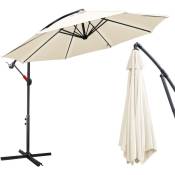 Parasol - parasol jardin, parasol, parasol de balcon - 350 cm Beige - beige - Einfeben