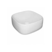 Piezzi - xela - vasque carrée à poser - Design Carré et Epuré - Céramique - Robuste - Résistante aux Tâches et à la Moisissure - Entretien Facile
