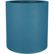 Pot en plastique rond aspect granit 30 cm Bleu - Bleu